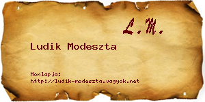 Ludik Modeszta névjegykártya